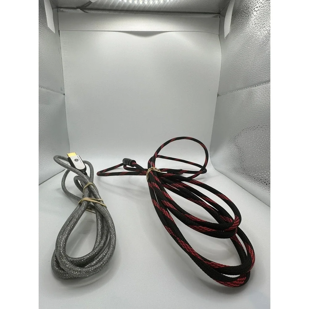 GE and‎ BAM Braided HDMI Cables Lot Silver Red Black High Speed Gold Plated